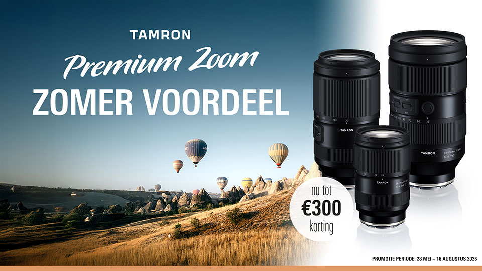Tamron Premium Zoom Zomer Voordeel tot € 300,- op verschillende Tamron lenzen van 28 mei tot en met 16 augustus!